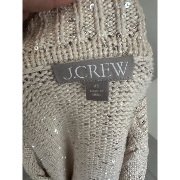 J CREW Beige Sequined Metallic Pullover Sweater Size XS - Picture 9 of 9